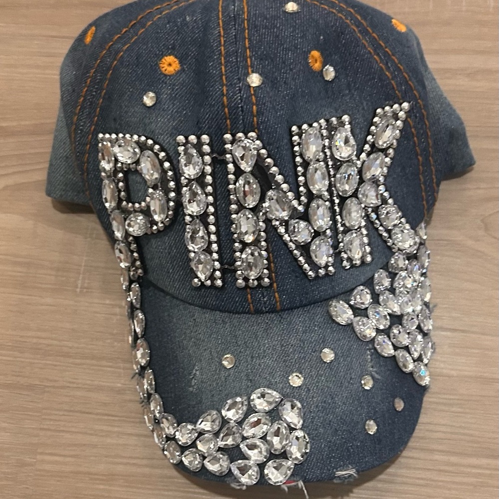 Rhinestone Denim Cap